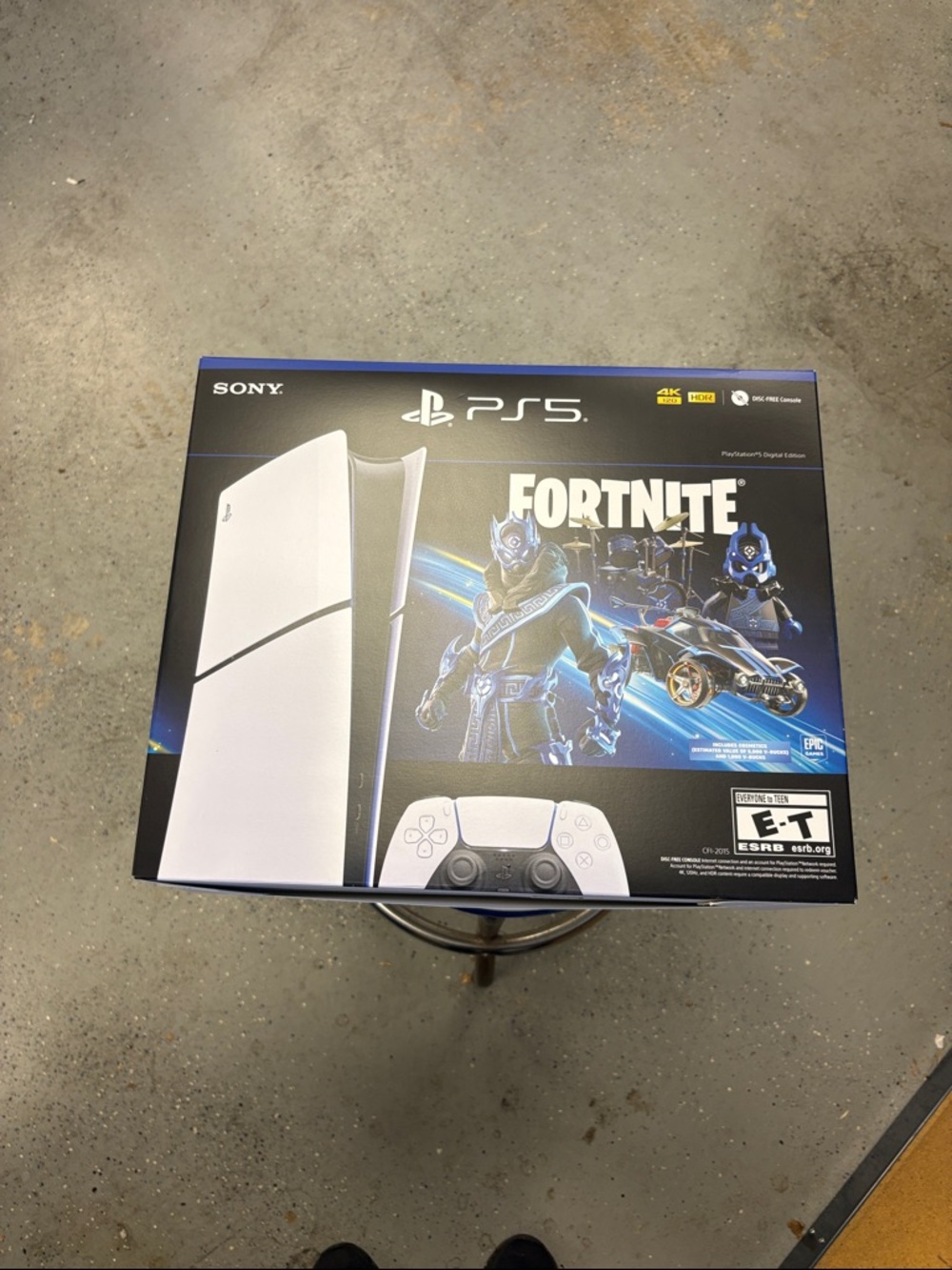 Sony PS5 Fortnite Limited Edition Console - White & Black Cobalt Star Bundle